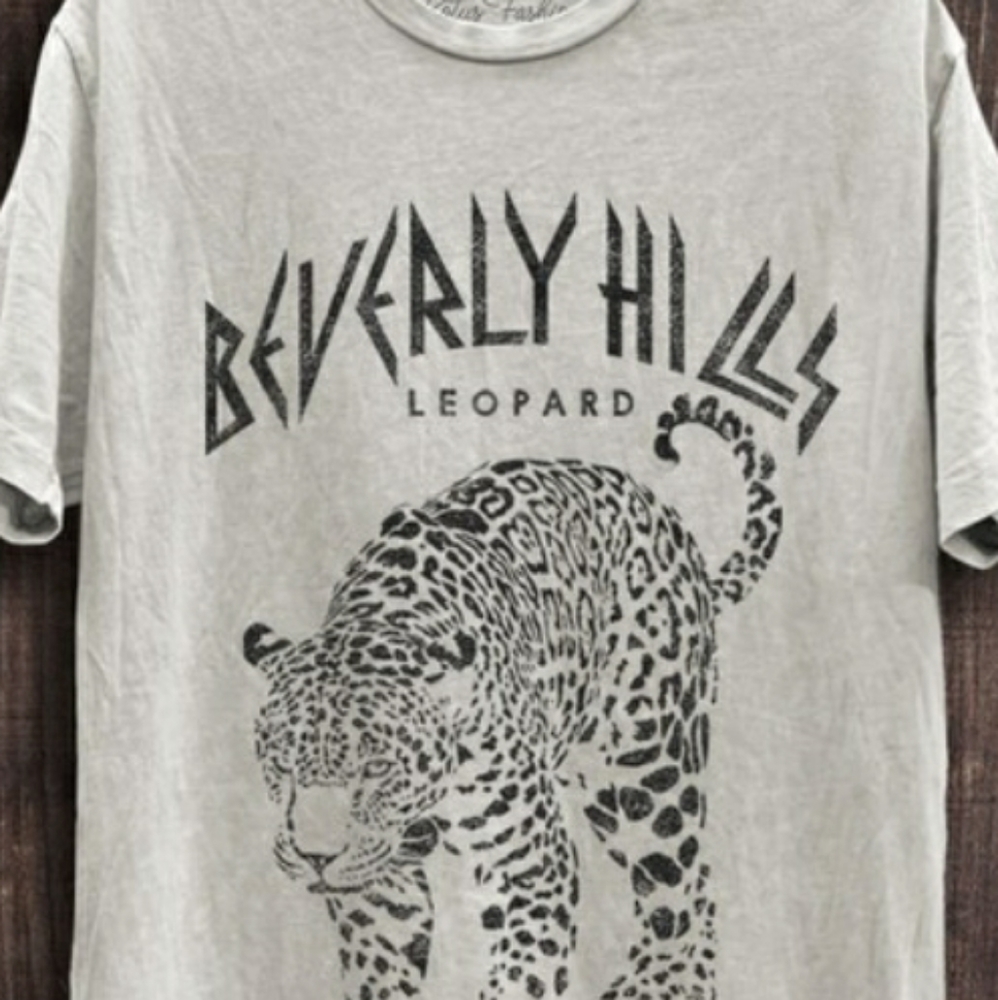 BEVERLY HILLS Vintage Grey Graphic T-shirt Tee S M L XL